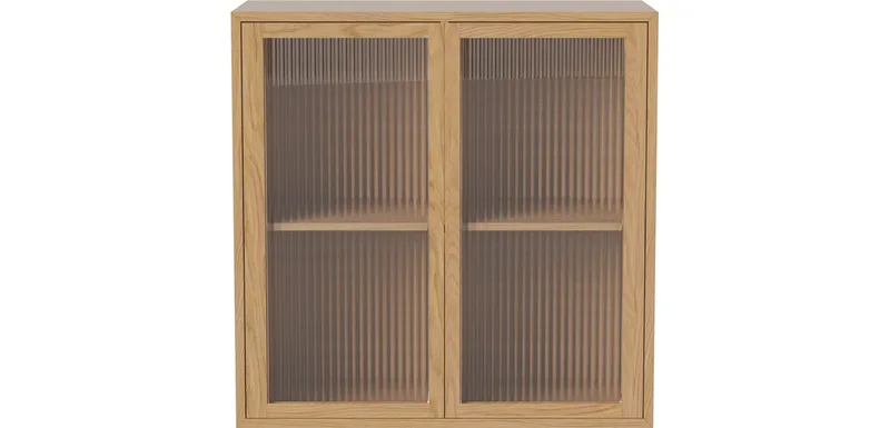 Case 2 x 2 m. 2 glazen deuren en 2 planken – 28 cm Case van BOLIA in Geolied eiken, fineer – sfeerfoto