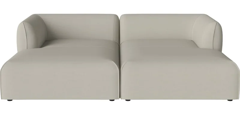 Arke tuinbank 2 modules met chaise longue Arke Outdoor von BOLIA in Brezza – Stof voor buitenshuis, Sand – Produktfoto