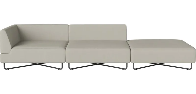 Orlando O2 tuinbank 3 modules met open eind - rechts Orlando Outdoor O2 by BOLIA in Brezza – Stof voor buitenshuis, Sand – product photo