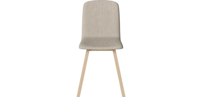 Palm Gestoffeerd Eetkamerstoel Palm van BOLIA in Baize – Soepel weefsel, Sand, Witgepigmenteerd geolied eiken, fineer – productfoto
