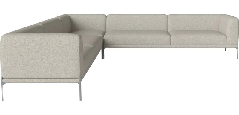 Caisa 7 pers. hoekbank (333x333) Caisa by BOLIA in Nantes – Soepel weefsel, Sand, Geborsteld staal – product photo
