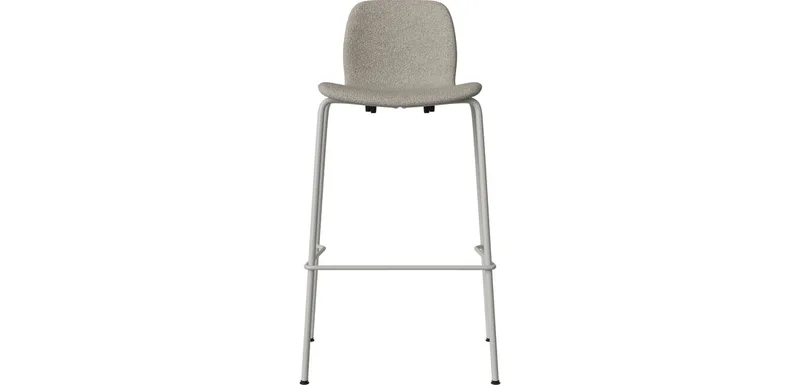 Seed Barkruk H76 cm – bekleed/metalen poten Seed by BOLIA in Monza – Bouclé en textuur, Sand, Grijsgelakt staal – product photo