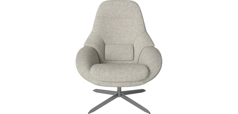 Saga Fauteuil Grand met Terugdraaifunctie Saga by BOLIA in Nantes – Soepel weefsel, Sand, Satingelakt staal – product photo