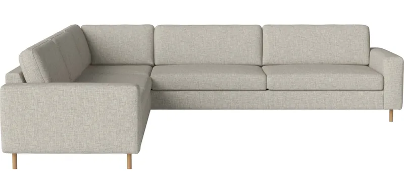 Scandinavia 6-zitshoekbank (2½ hoek 3) Scandinavia by BOLIA in Nantes – Soepel weefsel, Sand, Koudschuim, 13 cm geolied eiken – product photo