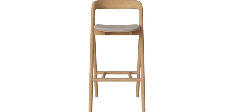 Fenri beklede barstoel Fenri by BOLIA in Soil – Soepel weefsel, Sand, Geolied eiken, H75 cm – product photo