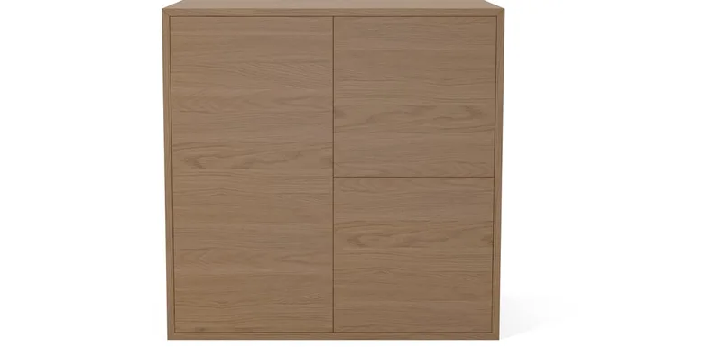 Case 2 x 2 Boekenkastmodule met Houten Deurtje en Lades – 35 cm Case by BOLIA in Geolied eiken, fineer – product photo
