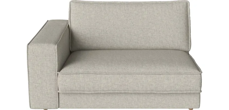 Noora Hoekmodule m. armleuning - links 145 x 127 cm Noora by BOLIA in Nantes – Soepel weefsel, Sand, Geolied eiken, Massief – product photo