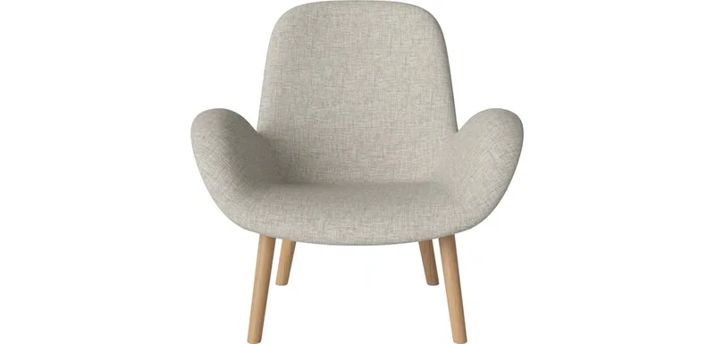 Seed Fauteuil met houten poten Seed by BOLIA in Nantes – Soepel weefsel, Sand, Geolied eiken, Massief – product photo