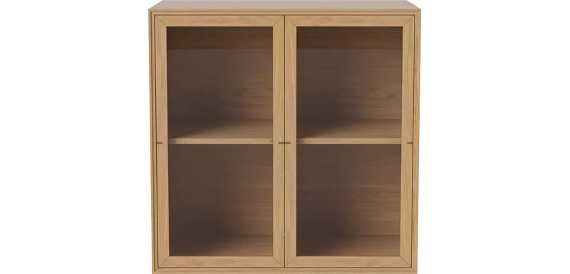 Vega kast 4 vakken - 70x70x35 cm met glazen deuren Vega van BOLIA in Geolied eiken – sfeerfoto