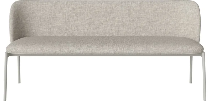 Frank 2½-zitz Eetkamerbank Frank by BOLIA in Nantes – Soepel weefsel, Sand, Grijsgelakt staal – product photo