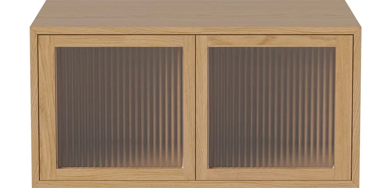 Case 1 x 2 m. 2 glazen deuren – 35 cm Case van BOLIA in Geolied eiken, fineer – sfeerfoto