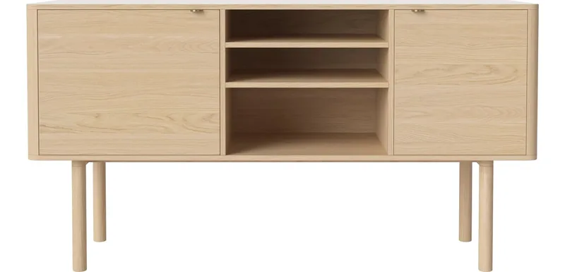 Yacht dressoir Yacht de BOLIA en Witgepigmenteerd geolied eiken, fineer, Messing – photo du produit