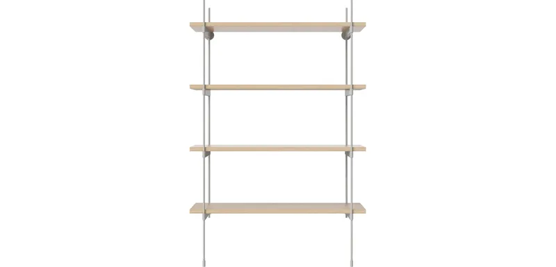 ROD combinatie 16 - hout ROD von BOLIA in Witgepigmenteerd geolied eiken, fineer, Grijsgelakt staal – Produktfoto