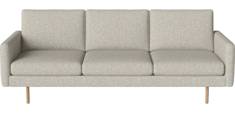Scandinavia Remix 3-zitsbank met 3 kussens Scandinavia Remix by BOLIA in Nantes – Soepel weefsel, Sand, 17 cm geolied eiken – product photo