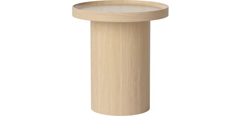Plateau Salontafel Ø48 cm Plateau by BOLIA in Witgepigmenteerd gelakt eiken, Massief – product photo