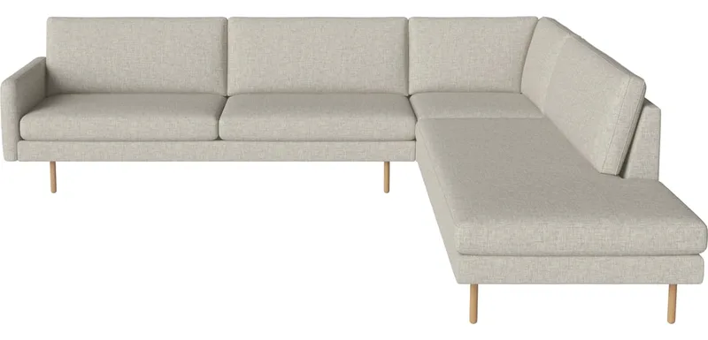 Scandinavia Remix 6-zits hoekbank - open end rechts Scandinavia Remix by BOLIA in Nantes – Soepel weefsel, Sand, 17 cm geolied eiken – product photo