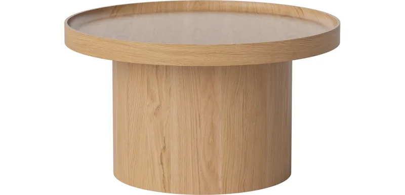Plateau Salontafel Ø61 cm Plateau van BOLIA in Gelakt eiken, Massief – productfoto