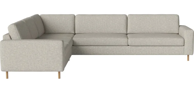 Scandinavia 6-zitshoekbank (2 hoek 3) Scandinavia by BOLIA in Nantes – Soepel weefsel, Sand, Koudschuim, 13 cm geolied eiken – product photo