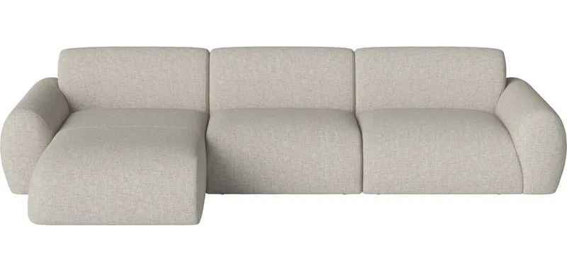Núvol 3 Modules met kleine hoek en chaise longue – links Núvol by BOLIA in Nantes – Soepel weefsel, Sand – product photo