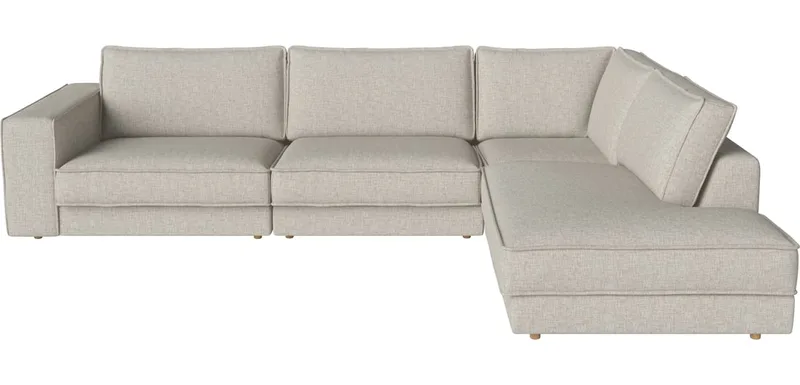 Noora 4 Modules 260 x 325 cm - rechts Noora van BOLIA in Nantes – Soepel weefsel, Sand, Geolied eiken, Massief – productfoto