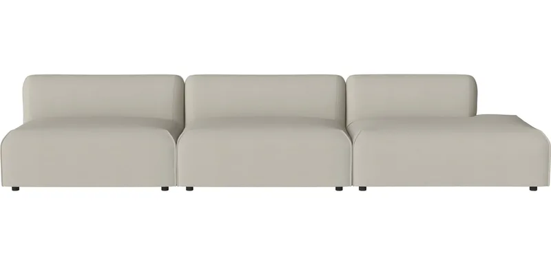 Arke tuinbank 3 modules met open eind 360 x 95 cm - rechts Arke Outdoor van BOLIA in Brezza – Stof voor buitenshuis, Sand – productfoto
