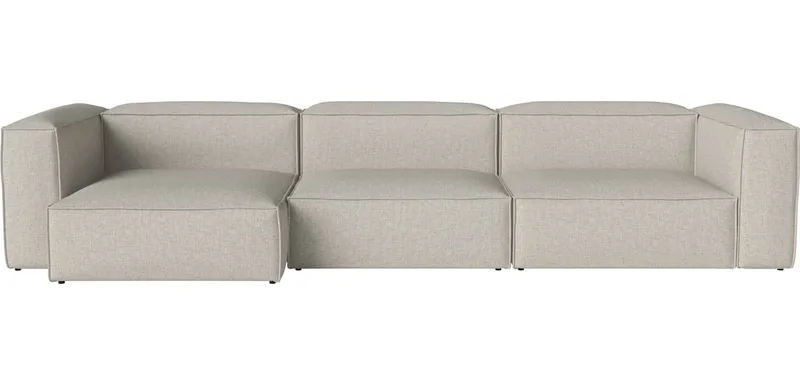 Cosima Nest 3 modules met grote chaise longue - links Cosima by BOLIA in Nantes – Soepel weefsel, Sand – product photo