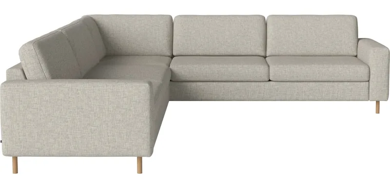 Scandinavia 6-zitshoekbank (3 hoek 2½) Scandinavia by BOLIA in Nantes – Soepel weefsel, Sand, Koudschuim, 13 cm geolied eiken – product photo