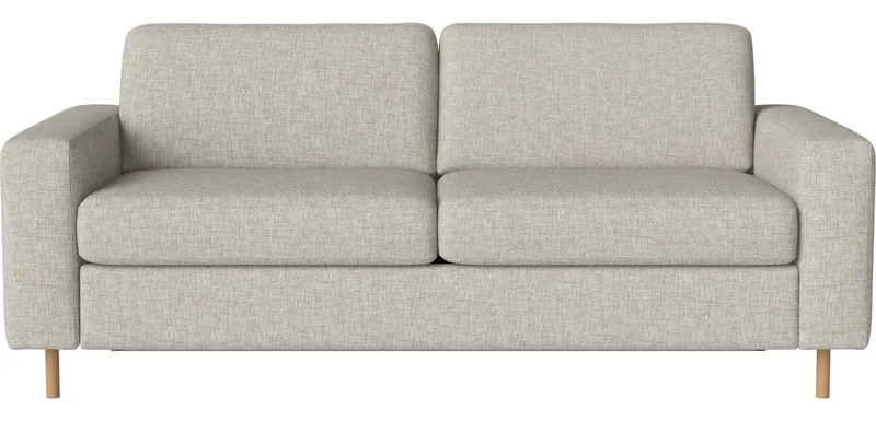 Scandinavia 2½-zitsslaapbank Scandinavia van BOLIA in Nantes – Soepel weefsel, Sand, Koud schuim, 13 cm geolied eiken – productfoto