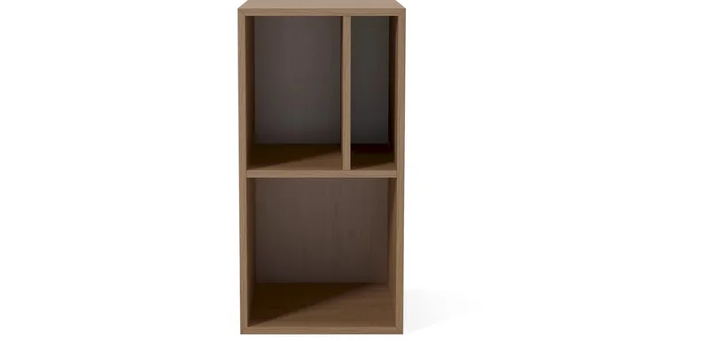Case 2 x 1 Boekenkastmodule – 35 cm Case von BOLIA in Geolied eiken, fineer – Produktfoto