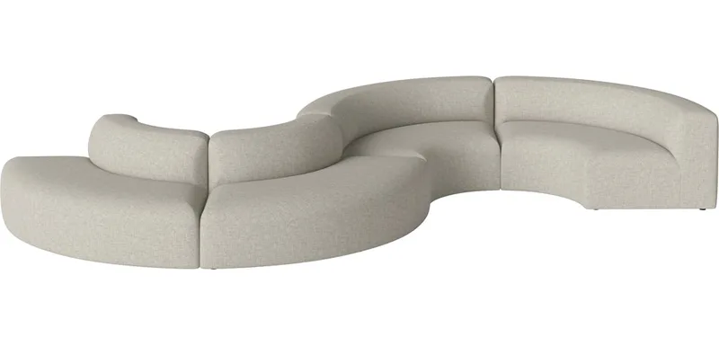 Angle Curved 4 modules - S shape Angle by BOLIA in Nantes – Soepel weefsel, Sand – product photo