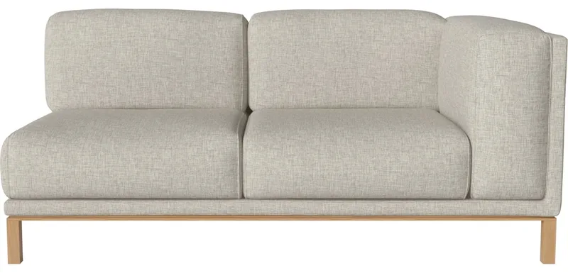 Cosy 2,5-zitsbank unit met armleuning - rechts Cosy by BOLIA in Nantes – Soepel weefsel, Sand, Geolied eiken, Massief – product photo