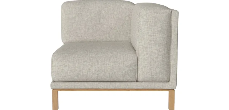 Cosy rugmodule met armleuning rechts - Small Cosy by BOLIA in Nantes – Soepel weefsel, Sand, Geolied eiken, Massief – product photo