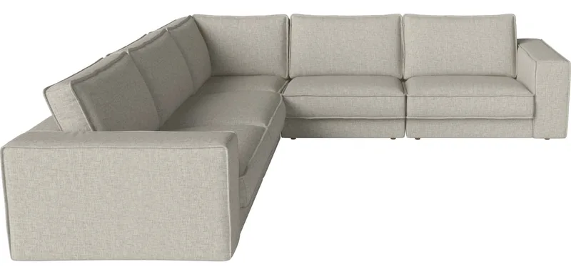 Noora 5 Modules 305 x 305 cm Noora by BOLIA in Nantes – Soepel weefsel, Sand, Geolied eiken, Massief – product photo