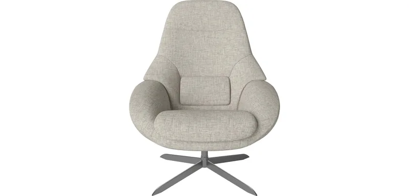 Saga Fauteuil met terugdraaifunctie Saga van BOLIA in Nantes – Soepel weefsel, Sand, Satingelakt staal – productfoto