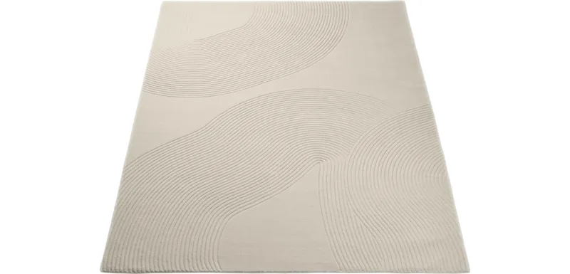 Zen Vloerkleed Shaped - rechthoekig Zen van BOLIA in Creme, 200 × 300 cm – productfoto
