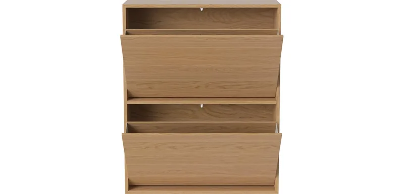 Case Schoenenkast – dubbel Case by BOLIA in Geolied eiken, fineer – interior photo