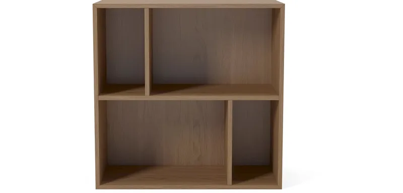Case 2 x 2 Boekenkastmodule met Plank – 28 cm Case by BOLIA in Geolied eiken, fineer – product photo