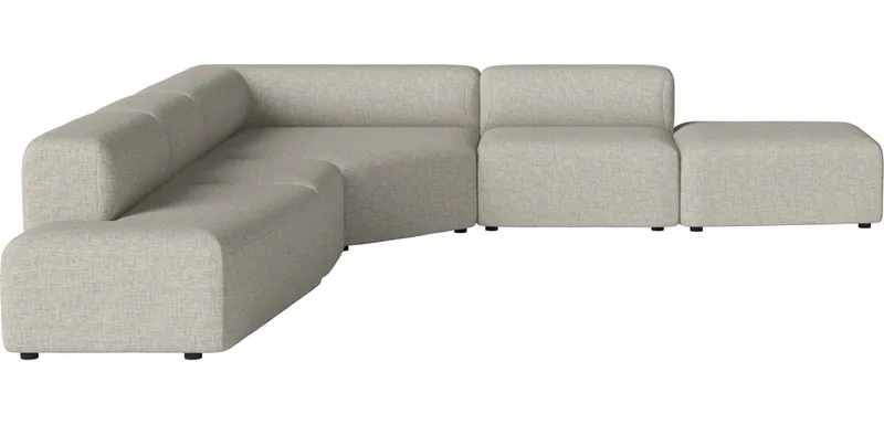 Angle 5 Modules m. chaise longue links Angle by BOLIA in Nantes – Soepel weefsel, Sand – product photo