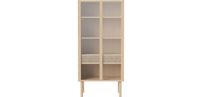 Cana Vitrinekast Cana van BOLIA in Witgepigmenteerd geolied eiken, fineer – productfoto