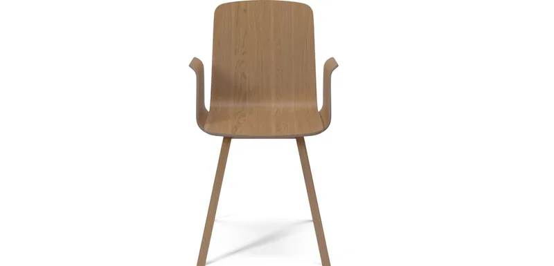 Palm Fineereetkamerstoel met Armleuningen Palm by BOLIA in Geolied eiken, fineer, Geolied eiken, fineer – product photo