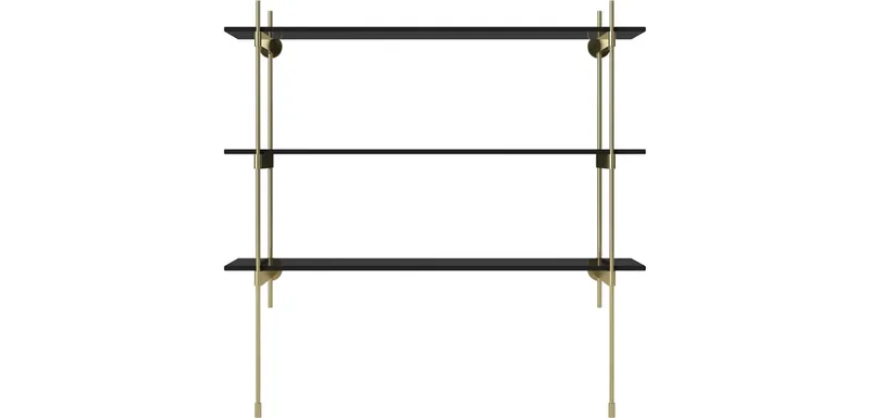 ROD Reolkombinasjon 14 ROD by BOLIA in Transparant/zwart glas, Vermessingd staal – product photo