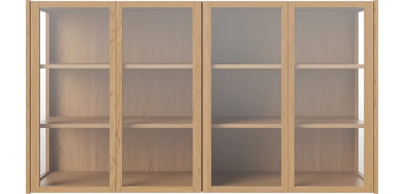 Cana glazen hoge kast - 4 deuren - wandmontage Cana by BOLIA in Geolied eiken – interior photo