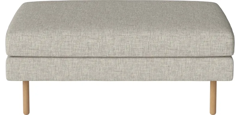 Scandinavia Remix Poef 103 x 74 cm Scandinavia Remix by BOLIA in Nantes – Soepel weefsel, Sand, 17 cm geolied eiken – product photo