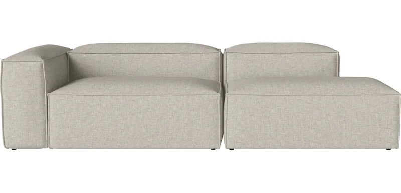 Cosima 2 Modules diepte 100 cm m. grote hoekmodule – links – en open-end – rechts Cosima van BOLIA in Nantes – Soepel weefsel, Sand – productfoto