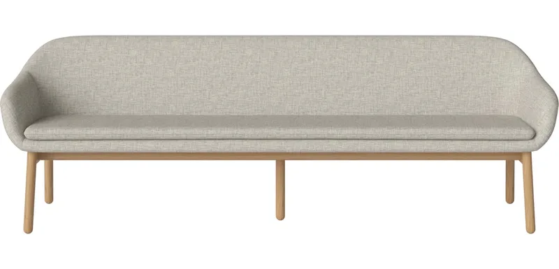 Dine 4-zits Eetkamerbank Dine van BOLIA in Nantes – Soepel weefsel, Sand, Geolied eiken, Massief – productfoto