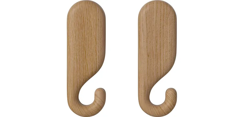 Nob Wandhaak 8,5 cm - 2 st. Nob de BOLIA en Geolied eiken, Massief – photo du produit