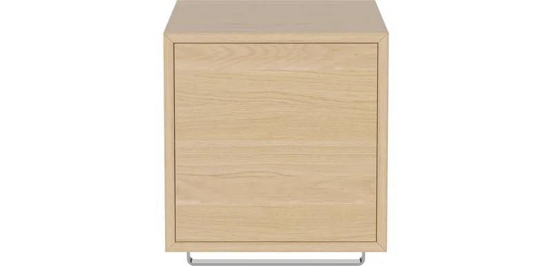 Case 1 x 1 Boekenkast met Houten Deurtje en Stang – 35 cm Case van BOLIA in Witgepigmenteerd geolied eiken, fineer – sfeerfoto