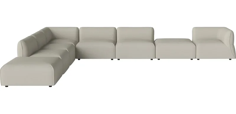 Arke tuinbank 8 modules met open eind 450 x 360 cm - links Arke Outdoor van BOLIA in Brezza – Stof voor buitenshuis, Sand – productfoto