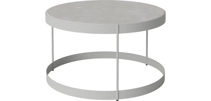 Drum tuin salontafel Ø60 x H35 cm Drum Outdoor von BOLIA in Grijs beton, Grijsgelakt staal – Produktfoto