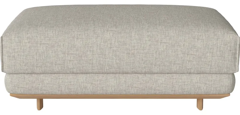 Gest Poef 60 x 100 cm Gest by BOLIA in Nantes – Soepel weefsel, Sand, Geolied eiken, Massief – product photo